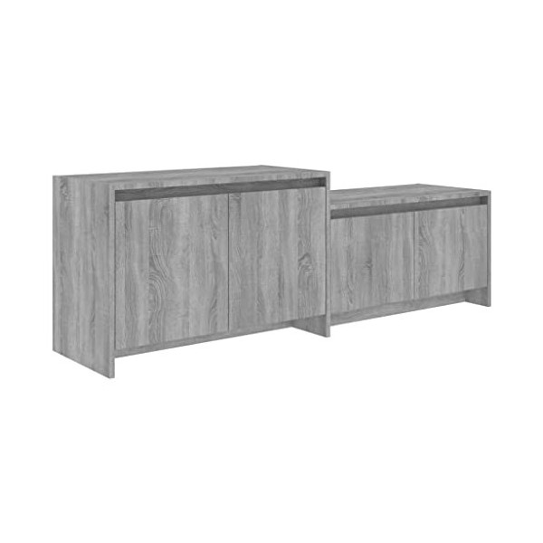 RAUGAJ Centres de divertissement et meubles TV - Meuble TV - Gris Sonoma - 146,5 x 35 x 50 cm - Bois dingénierie