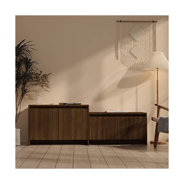 RAUGAJ Centres de divertissement et meubles TV - Meuble TV en chêne marron - 146,5 x 35 x 50 cm - En bois dingénierie