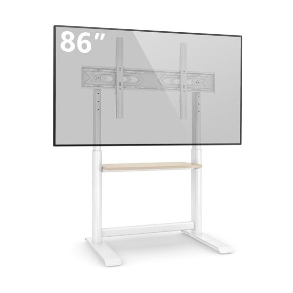 TVON Support TV sur Pied pour Téléviseur de 60-86 Pouce Ecran LED LCD Plasma,Hauteur Réglable Pied TV Haut Support Télé avec 