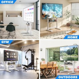 TVON Support TV sur Pied pour Téléviseur de 60-86 Pouce Ecran LED LCD Plasma,Hauteur Réglable Pied TV Haut Support Télé avec 