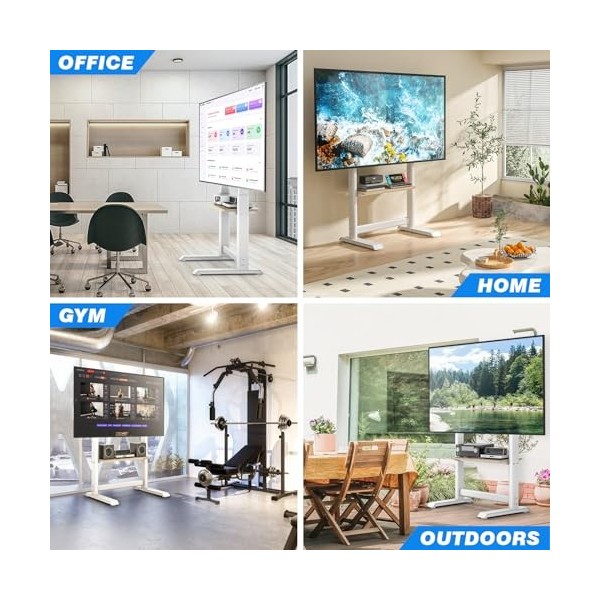 TVON Support TV sur Pied pour Téléviseur de 60-86 Pouce Ecran LED LCD Plasma,Hauteur Réglable Pied TV Haut Support Télé avec 