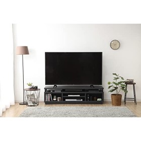 Iris Ohyama, Meuble TV, Meuble tele, Banc TV, Support télévision pour ecran jusquà 65 pouces, 5 Etagères, Sortie-câbles, Con