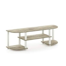 Furinno Turn-S-Tube Centre de Divertissement TV Wide, Chêne Sonoma/Blanc, Bois, One Size