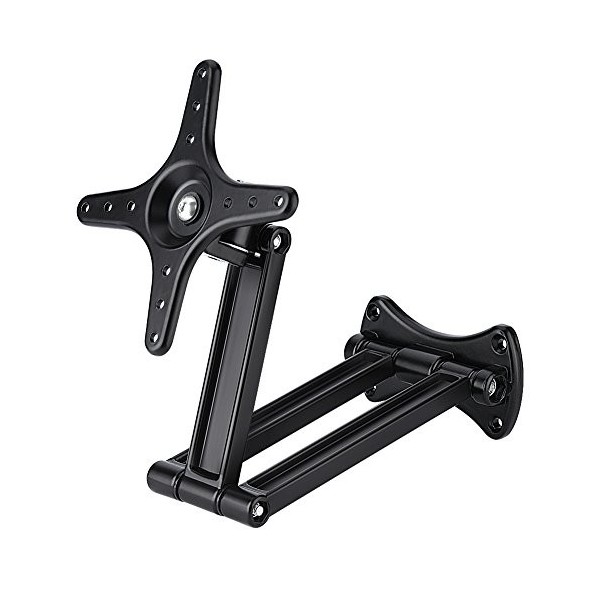 Zerone Support TV mural articulé Full Motion Support TV pour écran plat TV LED LCD 10-27 pouces, inclinable à 90 degrés, pivo