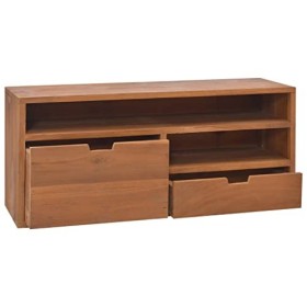 vidaXL Meuble TV en Bois Massif de Teck 90 x 30 x 40 cm