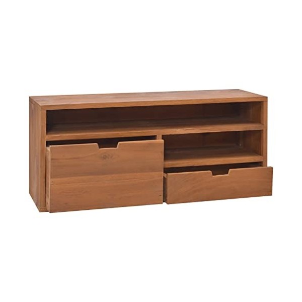 vidaXL Meuble TV en Bois Massif de Teck 90 x 30 x 40 cm