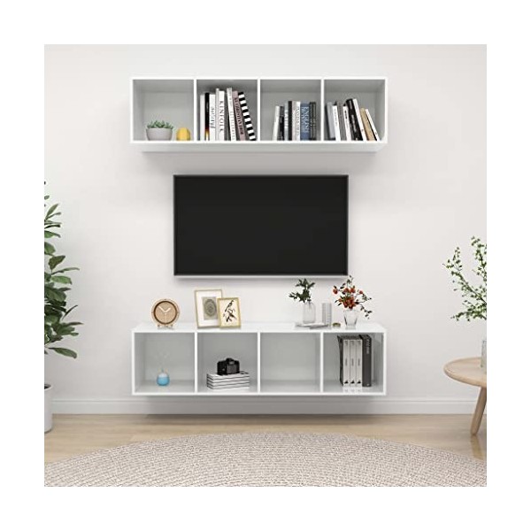 VEEKI Meuble TV, Meuble TV Suspendu, Meuble, Meuble TV avec Rangement，Meuble Industriel, Convient pour Salon ou Chambre, Meub