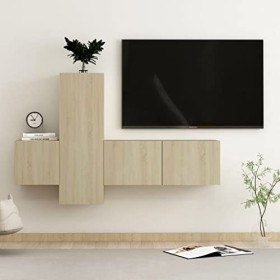 VEEKI Meuble TV, Meuble TV Suspendu, Meuble, Meuble TV avec Rangement，Meuble Industriel, Convient pour Salon ou Chambre, Ense