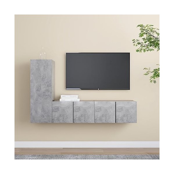 VEEKI Meuble TV, Meuble TV Suspendu, Meuble, Meuble TV avec Rangement,Meuble Industriel, Convient pour Salon ou Chambre, Ense