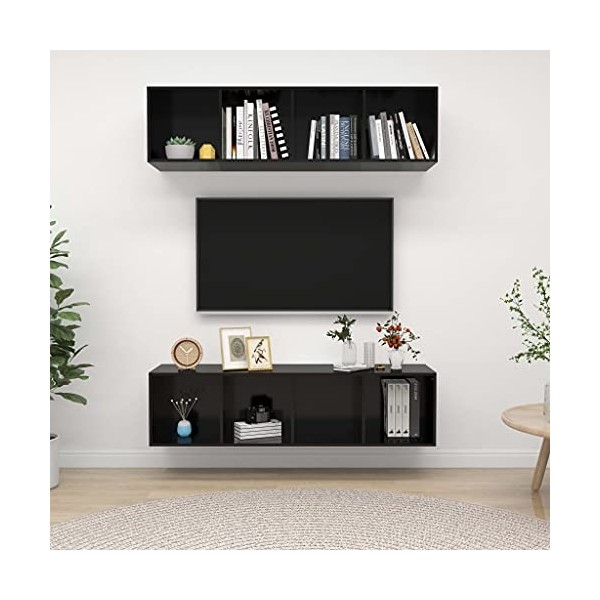 VEEKI Meuble TV, Meuble TV Suspendu, Meuble, Meuble TV avec Rangement，Meuble Industriel, Convient pour Salon ou Chambre, Meub