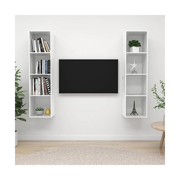 VEEKI Meuble TV, Meuble TV Suspendu, Meuble, Meuble TV avec Rangement，Meuble Industriel, Convient pour Salon ou Chambre, Meub