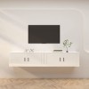 VEEKI Meuble TV, Meuble TV Suspendu, Meuble, Meuble TV avec Rangement，Meuble Industriel, Convient pour Salon ou Chambre, Meub