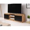 Best Mobilier - Robin - Meuble TV - 120 cm - Style Industriel - Noir/Bois