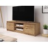 Best Mobilier - Robin - Meuble TV - 120 cm - Style Industriel - Noir/Bois