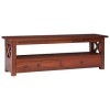 Meuble TV Marron 115x30x40 cm Bois dacajou Massif - Banc TV, Meuble TV Suspendu, Convient pour Salon ou Chambre