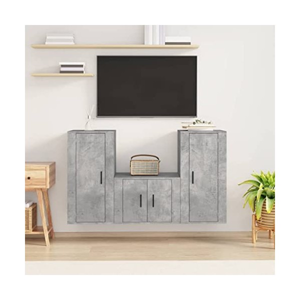 VEEKI Meuble TV, Meuble TV Suspendu, Meuble TV Industriel, Meuble TV Bois, Meuble Chambre, Convient pour Salon ou Chambre, En