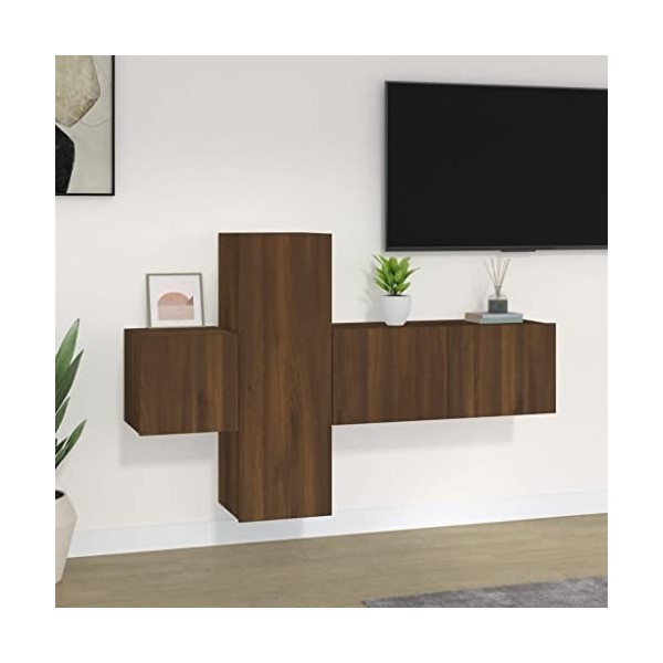 VEEKI Meuble TV, Meuble TV Suspendu, Meuble TV Industriel, Meuble TV Bois, Meuble Chambre, Convient pour Salon ou Chambre, En