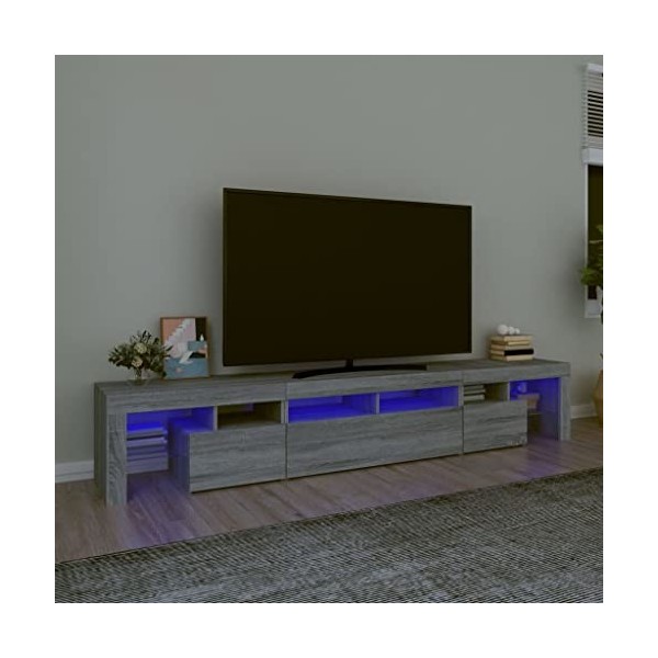 Générique Meuble TV avec lumières LED Sonoma Gris 230x36,5x40 cm, 48.7 kg, 3152792, Meubles, Meubles TV