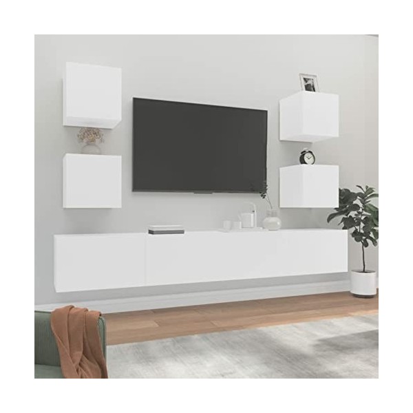 Tidyard Ensemble de Meubles TV Mural de Salon Meuble TV en Bois Armoire Meuble de TV Meuble TV Flottant Bois dingénierie