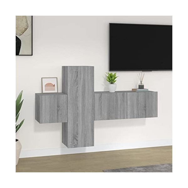 Tidyard Ensemble de Meubles TV Mural de Salon Meuble TV en Bois Armoire Meuble de TV Meuble TV Flottant Bois dingénierie