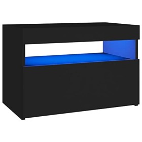 Meuble TV avec éclairage LED Noir 60 x 35 x 40 cm