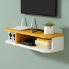 EsEntL Meuble TV Flottant, étagère TV Murale avec 2 rangements Ouverts, Console TV en Bois pour Salon, Salle de Divertissemen