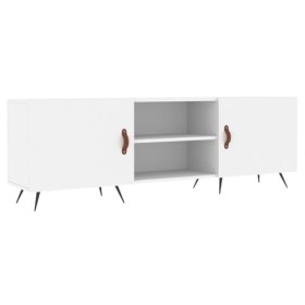 Annlera Meuble TV Blanc 150x30x50 cm Bois dingénierie Banc TV Maison Chambre à Coucher Plateau Stable Placer Livres Tasses A