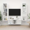 Générique Ensemble de Meuble TV 3 pcs Blanc Aggloméré,66.5 KG,3079754, Meubles, Meubles TV