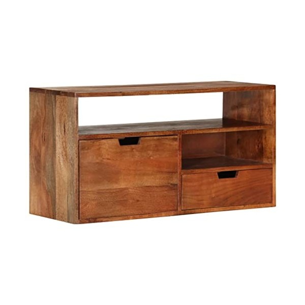 Générique Meuble TV 80x30x42 cm Bois dacacia Massif,19.6 KG,340302, Meubles, Meubles TV