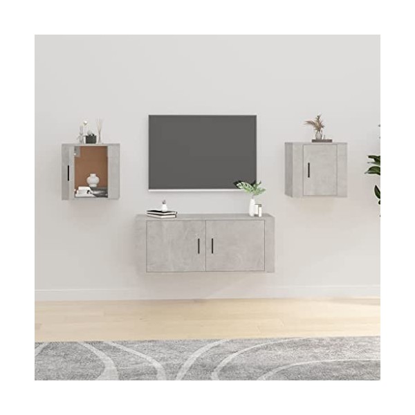 VEEKI Meuble TV, Meuble TV Suspendu, Meuble, Meuble TV avec Rangement，Meuble Industriel, Convient pour Salon ou Chambre, Meub