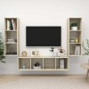 Ensemble de Meuble TV 3 pcs Chêne Sonoma Aggloméré - Armoire Basse Centre de Divertissement Meuble Stéréo Salon Salle de Séjo