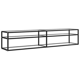 CIADAZ Meuble TV Transparent 200x40x40,5 cm Verre trempé,Meuble TV,Meuble TV Moderne,Meuble de Salon