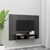 DCRAF Centres de divertissement et meubles TV, meuble TV mural en bois gris brillant 135 x 23,5 x 90 cm