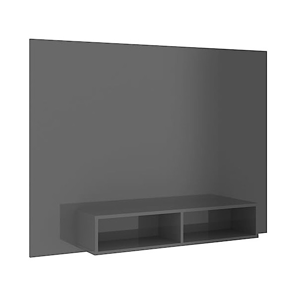DCRAF Centres de divertissement et meubles TV, meuble TV mural en bois gris brillant 135 x 23,5 x 90 cm