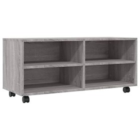 RAUGAJ Centres de divertissement et meubles TV - Meuble TV avec roulettes - Gris Sonoma - 90 x 35 x 35 cm - Bois dingénierie
