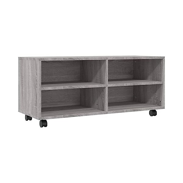 RAUGAJ Centres de divertissement et meubles TV - Meuble TV avec roulettes - Gris Sonoma - 90 x 35 x 35 cm - Bois dingénierie