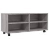 RAUGAJ Centres de divertissement et meubles TV - Meuble TV avec roulettes - Gris Sonoma - 90 x 35 x 35 cm - Bois dingénierie