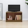 CHRISK Centres de divertissement et meubles TV, meuble TV en pin massif marron miel 70 x 33 x 42 cm