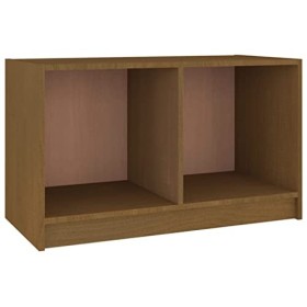 CHRISK Centres de divertissement et meubles TV, meuble TV en pin massif marron miel 70 x 33 x 42 cm