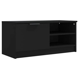 Meuble TV Noir 80x35x36,5 cm Bois dingénierie