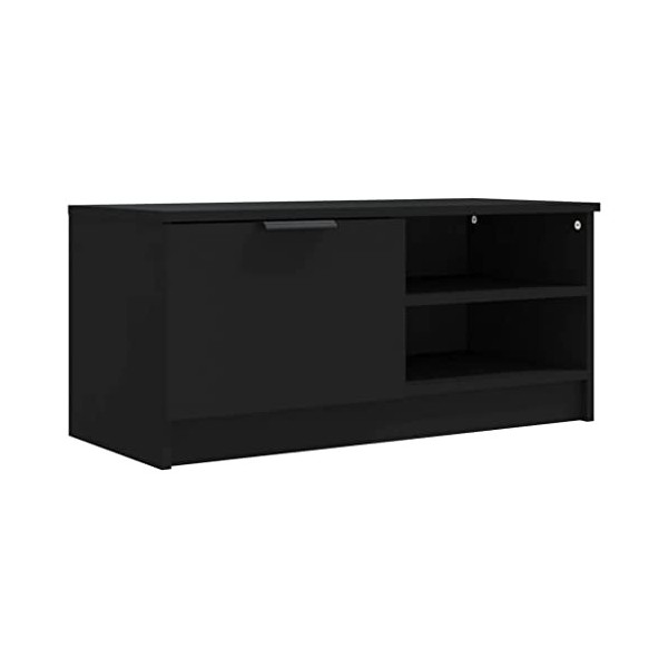 Meuble TV Noir 80x35x36,5 cm Bois dingénierie