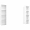 JUNZAI Meubles TV muraux 2 pcs Blanc Brillant Aggloméré,Meuble TV,Meuble TV Moderne,Meuble de Salon