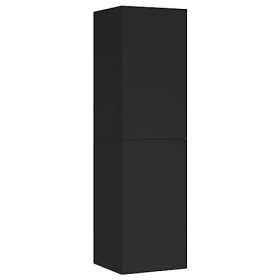 XLUMIO Meuble TV de jardin en bois dingénierie Noir 30,5 x 30 x 110 cm