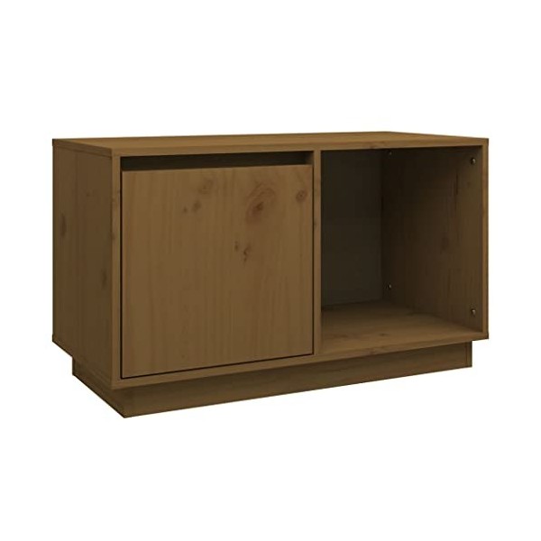 Meuble TV Marron miel 74x35x44 cm Bois de pin massif