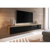 Meuble TV Donna, Largeur 180 cm, Lowboard TV, Debout ou Suspendu, Meuble Salon, Panneaux de Particules stratifiés, Style Mode