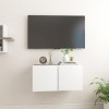 Meuble TV Suspendu Blanc 60x30x30 cm - Meuble télé, Meuble TV Industriel, Meuble Chambre, Convient pour Salon ou Chambre