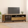 Générique Meuble TV avec Porte vitrée FLAM 158x40x50cm Bois Massif de pin,30.75 KG,357821, Meubles, Meubles TV