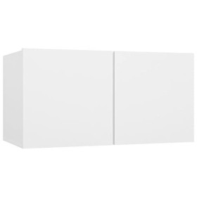 Meuble TV Suspendu Blanc 60x30x30 cm - Meuble télé, Meuble TV Industriel, Meuble Chambre, Convient pour Salon ou Chambre