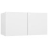 Meuble TV Suspendu Blanc 60x30x30 cm - Meuble télé, Meuble TV Industriel, Meuble Chambre, Convient pour Salon ou Chambre