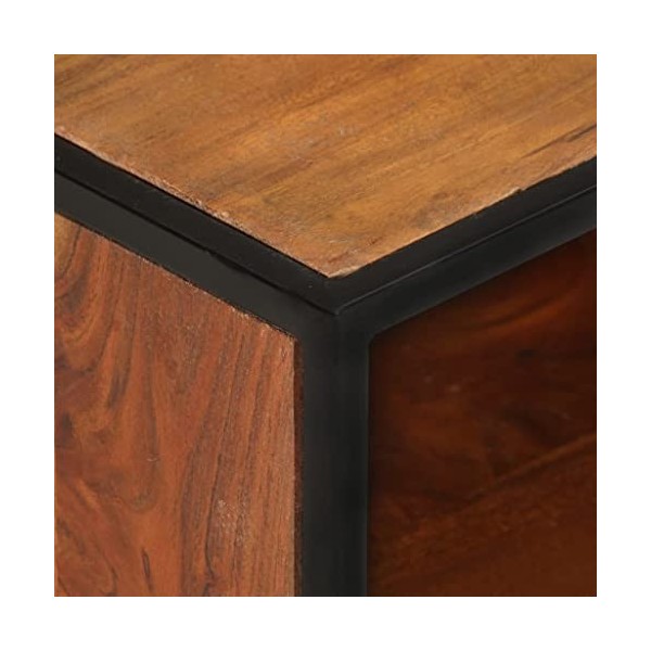 Meuble TV avec 3 tiroirs | Style Industriel | Rangement matériel télé Audio Video Gaming | 110x30x45cm Marron